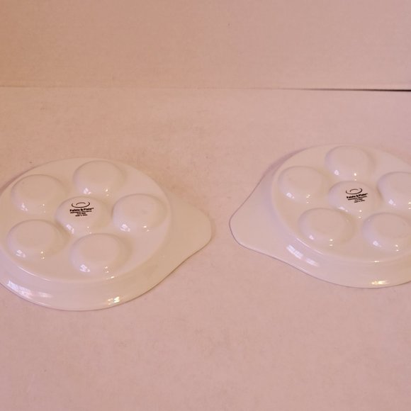 Palate & Plate White Ceramic Round Escargot / Mushroom Serving Dishes Plates - Picture 2 of 5